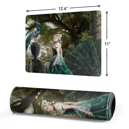 Woman with Peacocks by Nene Thomas Gaming Mouse Pad